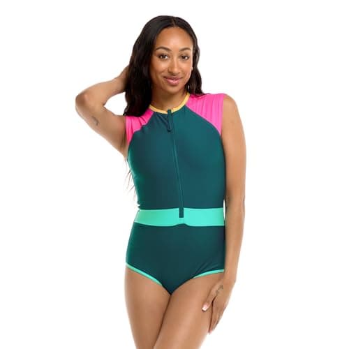 Body Glove Stand Up Zip Front Paddle One Piece Swimsuit with UPF 50+