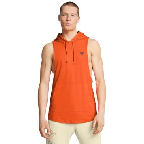 Under Armour Men's Project Rock Payoff Hoodie, (800) Team Orange / / Black, Medium