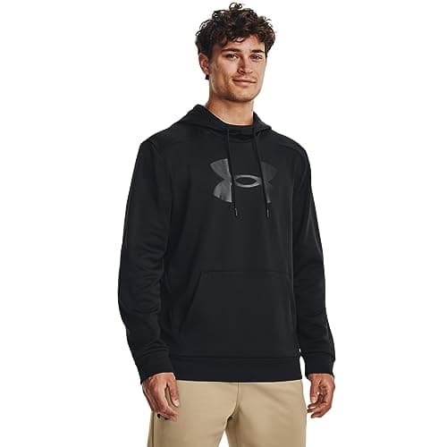 Under Armour mens Armour Fleece Big Logo Hoodie, (001) Black / / Black, X-Small