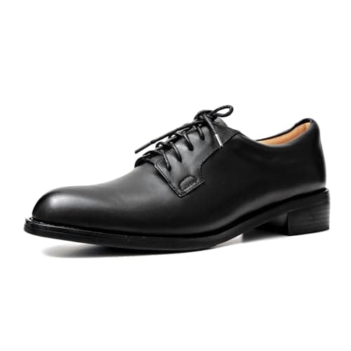 ONEENO Women's Dress Lace-up Black Leather Oxford 6 M US
