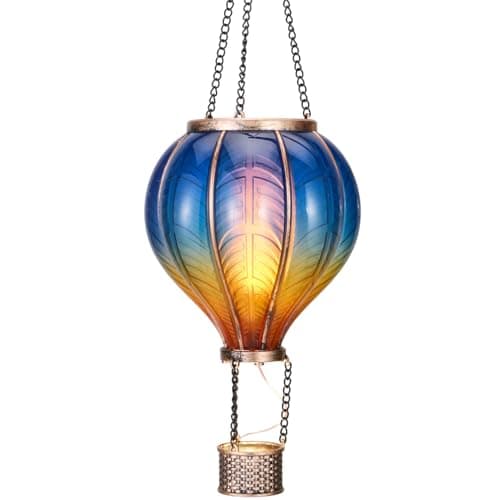 TERESA'S COLLECTIONS Hot Air Balloon Solar Lantern, 17.7 Inch