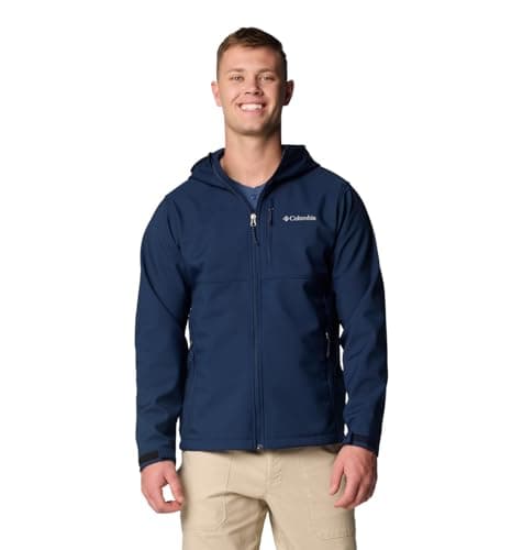 Columbia Mens Ascender II Hooded Softshell Rain Jacket, Collegiate Navy, Large Tall