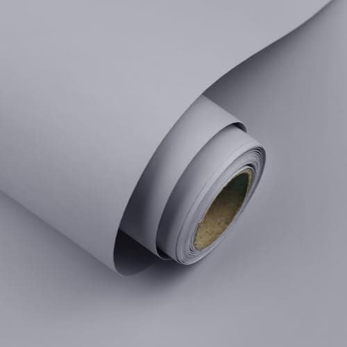 Uooar Grey Peel and Stick Wallpaper 15.7"x393" Solid Colour Contact Paper Modern Removable Self-Adhesive Vinyl Wallpaper for Room Walls Shelf Countertops Cabinets