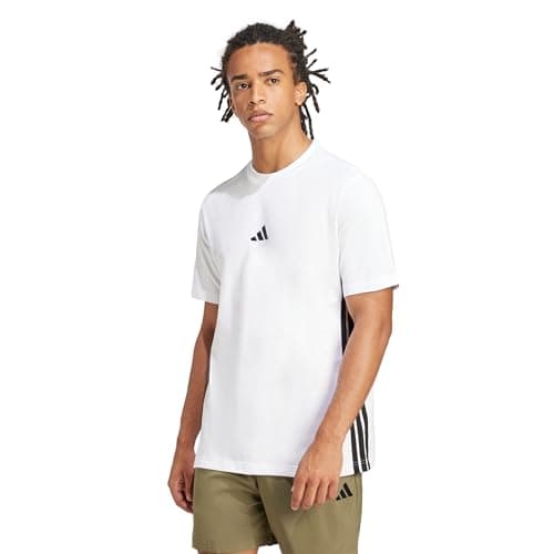 Adidas Men's Essentials 3-Stripes Sportswear T-Shirt, White/Black, XX-Large