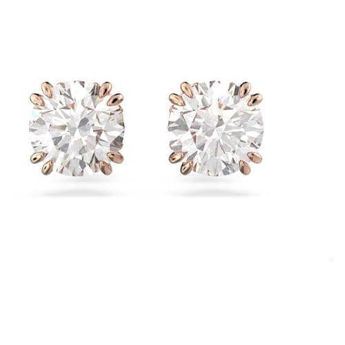 Swarovski Constella Pierced Stud Earrings, White Crystals on a Rose Gold-Tone Setting, Part of the Constella Collection