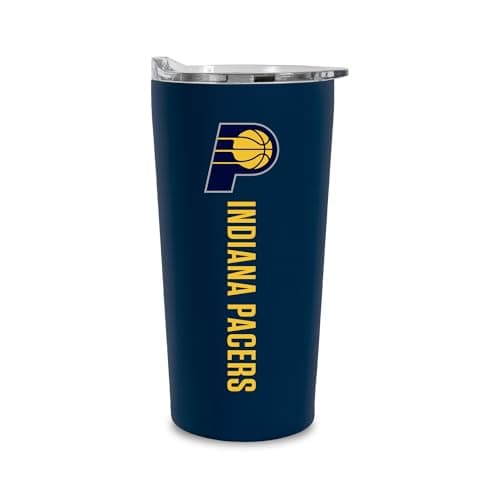 Rico Industries NBA Basketball Indiana Pacers 18oz Soft Touch, Easy Grip Tumbler