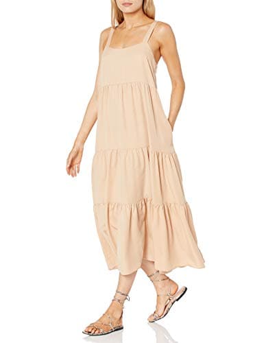 The Drop Women's Britt Tiered Maxi Tent Dress , Ginger, L