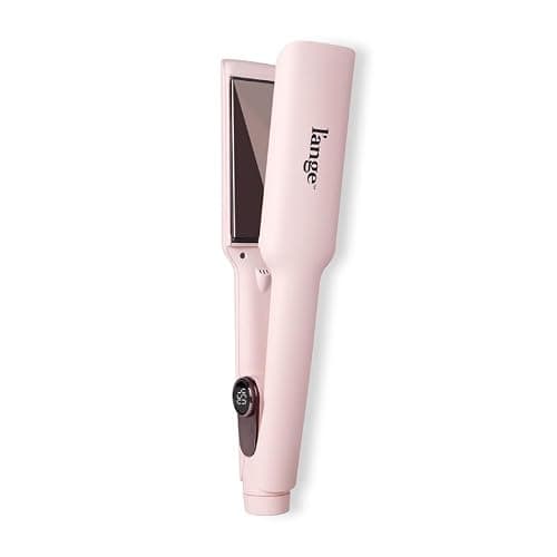 L'ANGE HAIR Le Titane Titanium Flat Iron | Hair Straightener with Curved Edges for Versatile Styling | Dual Voltage Flat Iron with Infrared Heat & Adjustable Temperature | 1.75" Blush
