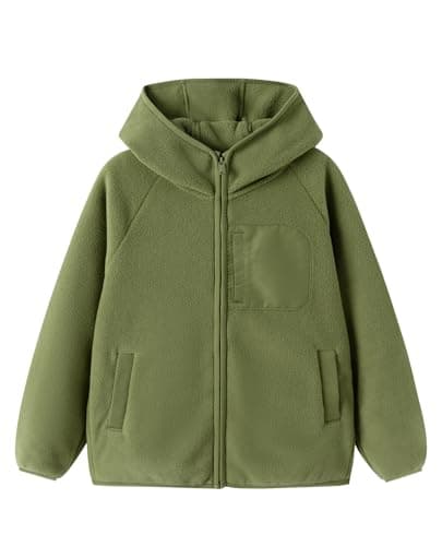 Balabala Girls Winter Jacket Toddler Fleece Jacket Kids Full Zip Hoodie Boys Jacket Warm Cozy Outwear Coat with Pockets
