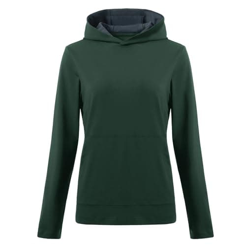 M MAELREG Sweatshirts for Women Long Sleeve Performance Athletic Solid Golf Pullover Winter Midlayer Womens Hoodies Forest Green