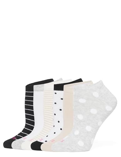 HUE Women's Cotton Liner Sport Socks 6 Pair Pack, Modern Pack, One Size