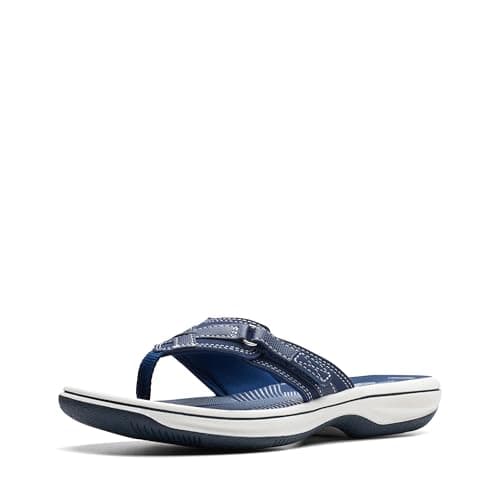 Clarks Women's Breeze Sea Flip-Flop, Navy Synthetic, 11