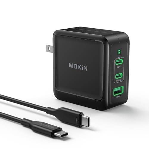 100W USB C Charger, 3-Port GaN+ USB C Charging Block, Foldable and Compact Fast Wall Charger Power Adapter for MacBook Pro/Air, iPad Pro, iPhone 17/16, Dell XPS, Galaxy S25/S24, and More