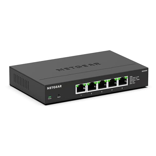 NETGEAR 5-Port 2.5G Multi-Gigabit Ethernet Easy Smart Managed Essentials Network Switch (MS305E) - with 5 x 2.5Gbps Ports, Desktop or Wall Mount, Metal Case