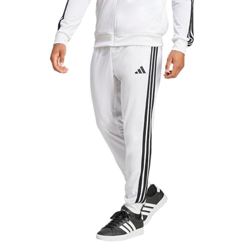 Adidas Mens 3-Stripes Tricot Regular Tapered Sportswear Track Pants, White/Black, X-Large/Tall