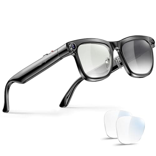 EnergyPort AI Smart Glasses with Camera & Bluetooth, 8MP 1080P HD Video, Photochromic + Blue Light Lenses, Open-Ear Audio, Voice Assistant, AI Recognition & Translation, Privacy LED, IPX4