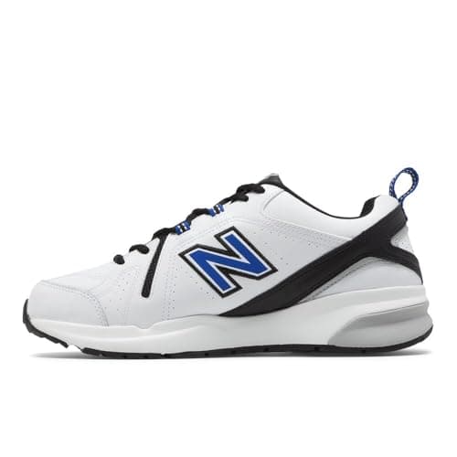 New Balance Men's 608 V5 Casual Comfort Cross Trainer, White/Team Royal, 6.5 Wide
