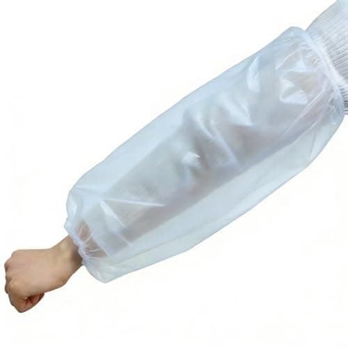 Vltyricin Arm Sleeve Disposable Waterproof Oversleeves Covers, 100PCS Plastic Transparent for Painting Repairing Cleaning
