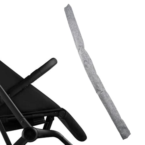 Baby Stroller Armrest Cover, Universal Handlebar Cover, Replacement Baby Stroller Bumper Bar Protective Cover,100% Cotton Hook and Loop Fastener,Gray