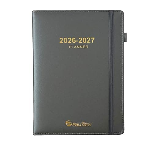 Daily Planner 2026-2027, Academic Calendar(July 2026 - June 2027) - One Page Per Day, Daily Monthly Agenda, 5.7" x 8.3" Appointment Book with Hourly Schedule and Monthly Tabs (Dark Gray)