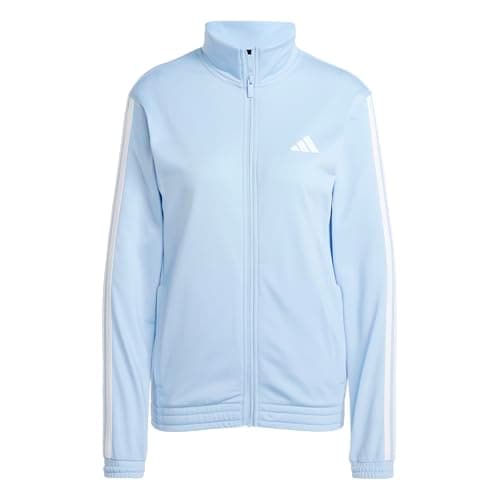 adidas Women's Tricot 3-Stripes Track Top, Blue/White, Large