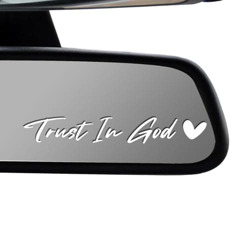 3 x Trust In God Mirror Decal White Stickers for Cars Rearview Mirror Decal for Women Cute Decals Vinyl Affirmation Stickers for Window, Mirror, Tumbler, and Water Bottle