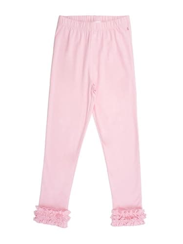 RuffleButts Baby-Toddler-Girls Ruffle Leggings - Soft Knit Ankle Length Leggings