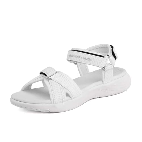 DREAM PAIRS Women's Sport Athletic Sandals Outdoor Hiking Sandals,Size 6,White,QDL19001L