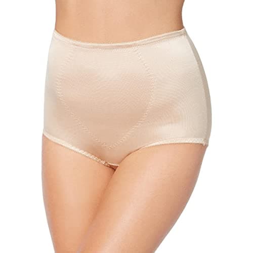 Bali womens Jacquard Mesh Tummy Panel Firm Control 2-pack Fajas Dfx710 Shapewear Briefs, Porcelain/Blushing Pink, Large US