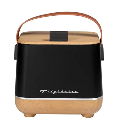 Frigidaire Portable Top Opening Lid Insulated 6-Can or 4-Liter Mini Personal Fridge Cooler, Black color, 110v Wall outlet & 12V car adapter - EFMIS310-Black (Renewed)