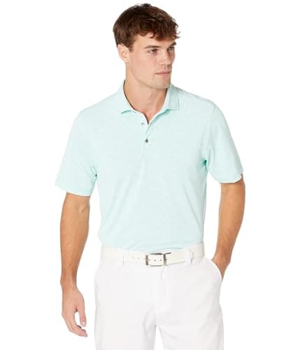 Cutter & Buck Men's Short Sleeve Virtue Eco Pique Botanical Print Polo Shirt, Fresh Mint, Small