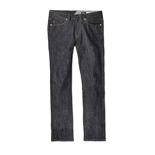 Volcom Men's Vorta Slim Fit Stretch Denim Jeans – Comfortable Flexible Denim Pants, Rinse Blue, 28W X 34L
