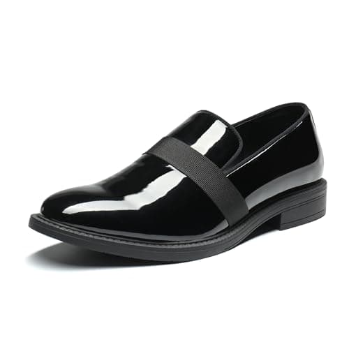 Bruno Marc Men's Dress Tuxedo Shoe Slip-on Classic Patent Leather Loafers,Size 6.5,Bright Black,SBOX227M