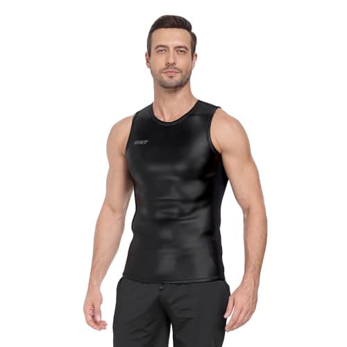 KMT Wetsuit Vest Men, Sleeveless Wetsuits Upgrade CR Neoprene 2mm Wet Suit for Water Sports Kayaking Swimming Surfing Snorkeling Diving, Pull Over Small