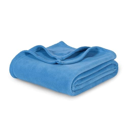 Berkshire Blanket Microfleece Throw Size Bed Throw Blanket Royal Blue, Lightweight Soft Breathable Plush Micro Fleece Throw Blanket for Travel, Bed and Couch, 50x60 Inches