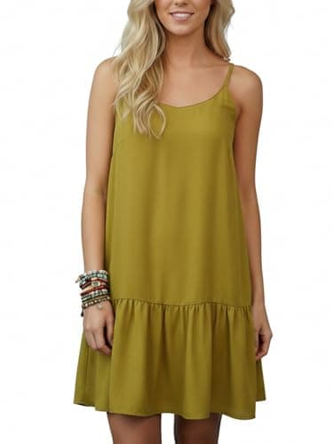 Watoriwa Women Summer Boho Mini Dress (XS, Honey Yellow)