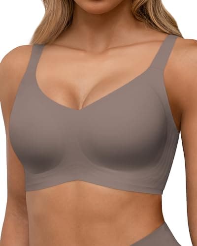 HORISUN Seamless Bras for Women Wireless Bras for Large Breasted Women (Grey Medium)