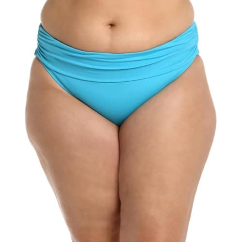 La Blanca Womens Island Goddess Banded Hipster Swimsuit Bikini Bottoms, Azul