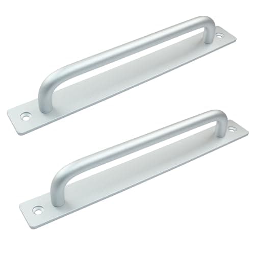 Kemcatui 2 Pack Adhesive Door Handles, Sliver Aluminium Alloy Barn Door Handle Stick on Sliding Door Push Pull No Drilling for Cabinet, Drawer(8.3 Inch)