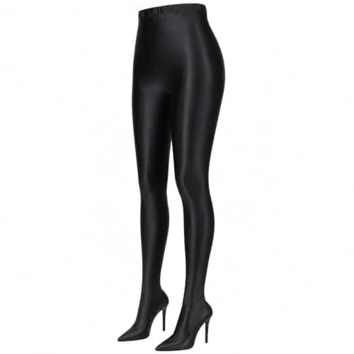 HwwDoren Pull On Legging Boots, Women's Thigh High Stiletto Pant Boots Pointed Toe Stretch Over The Knee Black High Heel (7)