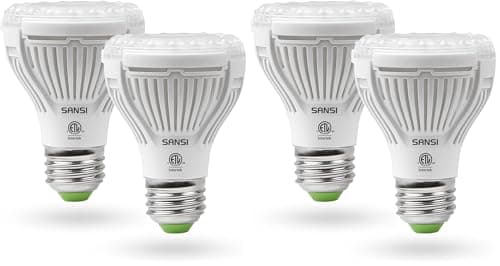 SANSI LED Grow Light Bulb for Seeds and Greens, Full Spectrum 10W Grow Light (150 Watt Equiv) with Optical Lens for Indoor Plant, High PPFD, E26 Base, 4-Pack