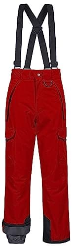 CREATMO US Mens Snowboarding Pants Ski Men's Snow Ripstop Bottoms Windproof Waterproof Insulated Winter Sports Trousers Red S
