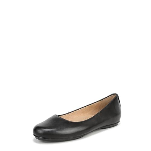 Naturalizer Womens Maxwell Round Toe Comfortable Classic Slip On Ballet Flats ,Black Leather,8M