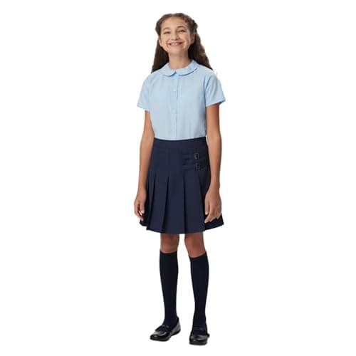 French Toast Girls' Adjustable Waist 2-Tab Scooter, Navy, 14