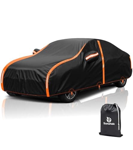 Sunwhale Car Cover Waterproof All Weather for Automobiles Winter Snowproof Rain UV Protection Heavy Duty Outdoor Sedan Car Cover & Car Snow Cover Universal Fit for Sedan Length Up to 212’’