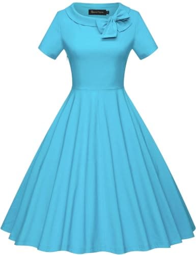 GownTown 1950s Retro Vintage Party Swing Dress with Pockets