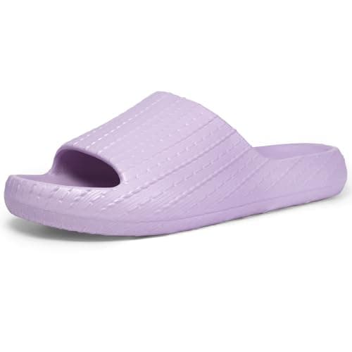 Kattmas Slides for Women and Men | Bathroom Shower Shoes Non Slip House Slippers | Cushioned Thick Sole Slides | Quick Drying Beach Sandals