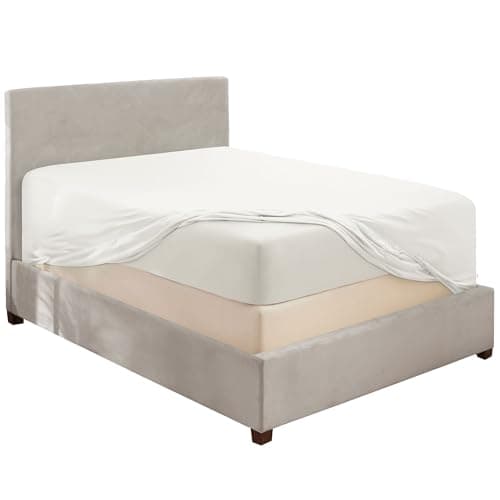 Hearth & Harbor Extra Deep Pocket Queen Fitted Sheet - Fits 18 to 24 Inch Mattress – Ultra Soft 1800 Microfiber, Wrinkle-Free & Breathable – Hotel Luxury Fitted Sheet Only, White