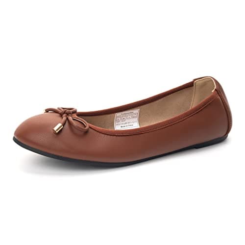 FUNKYMONKEY Women's Ballet Flats Dress Casual Bow Round Toe Walking Shoes