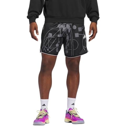 Adidas Men's CrazyLite All Over Printed Basketball Shorts, Black/Wonder Alumina, Medium/9" Inseam